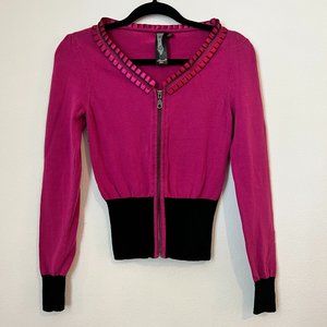 Forever 21 Hot Pink Sweater with Zipper